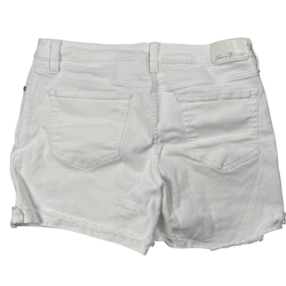Lot of 2 Seven7 Shorts Womens 10 Blue White Cut-off Denim White Blue - Picture 3 of 11